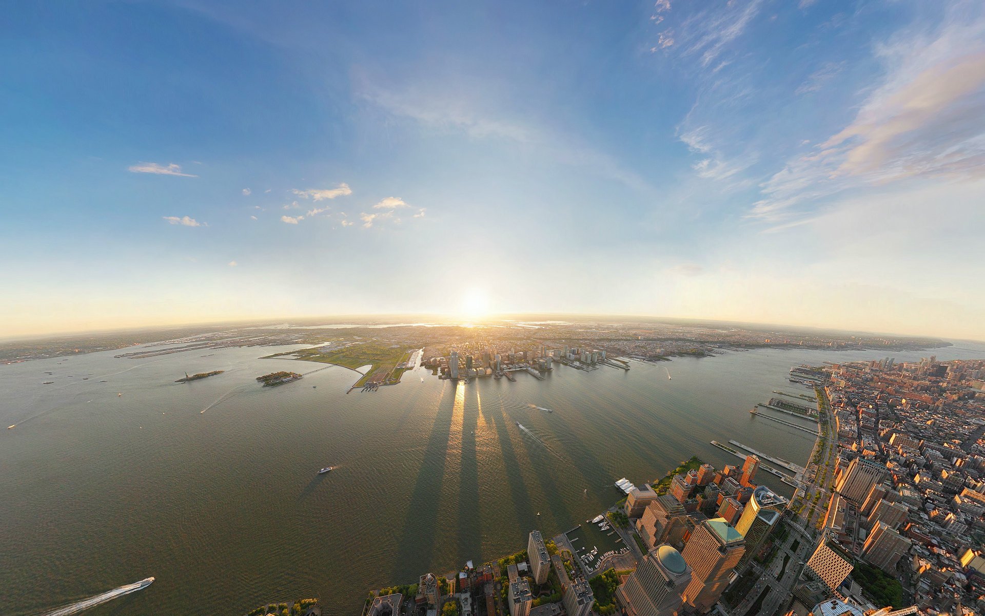 new york nuages ciel ombres soleil new york matin ville