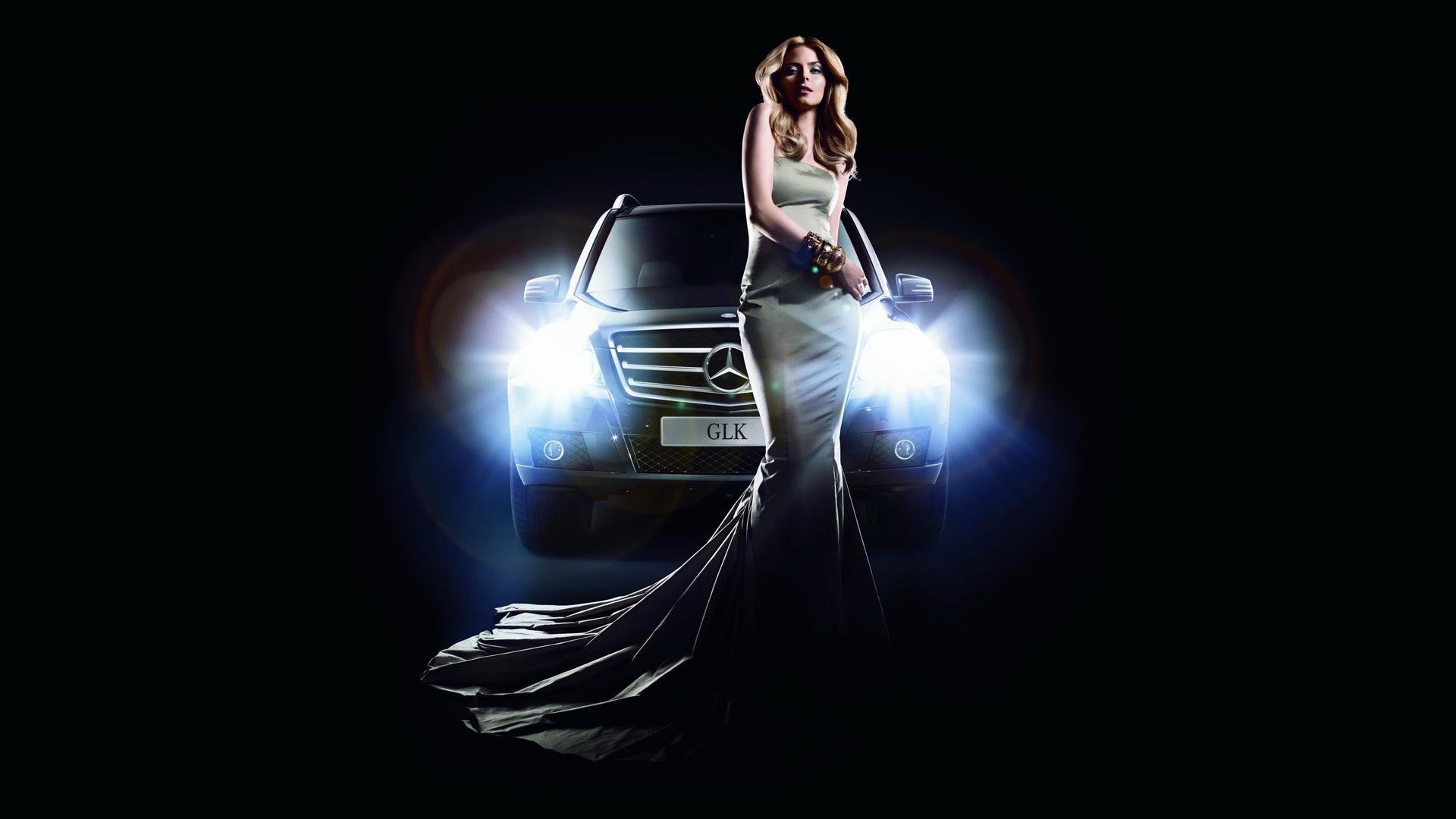 mercedes mercedes glk auto ragazza fari luce