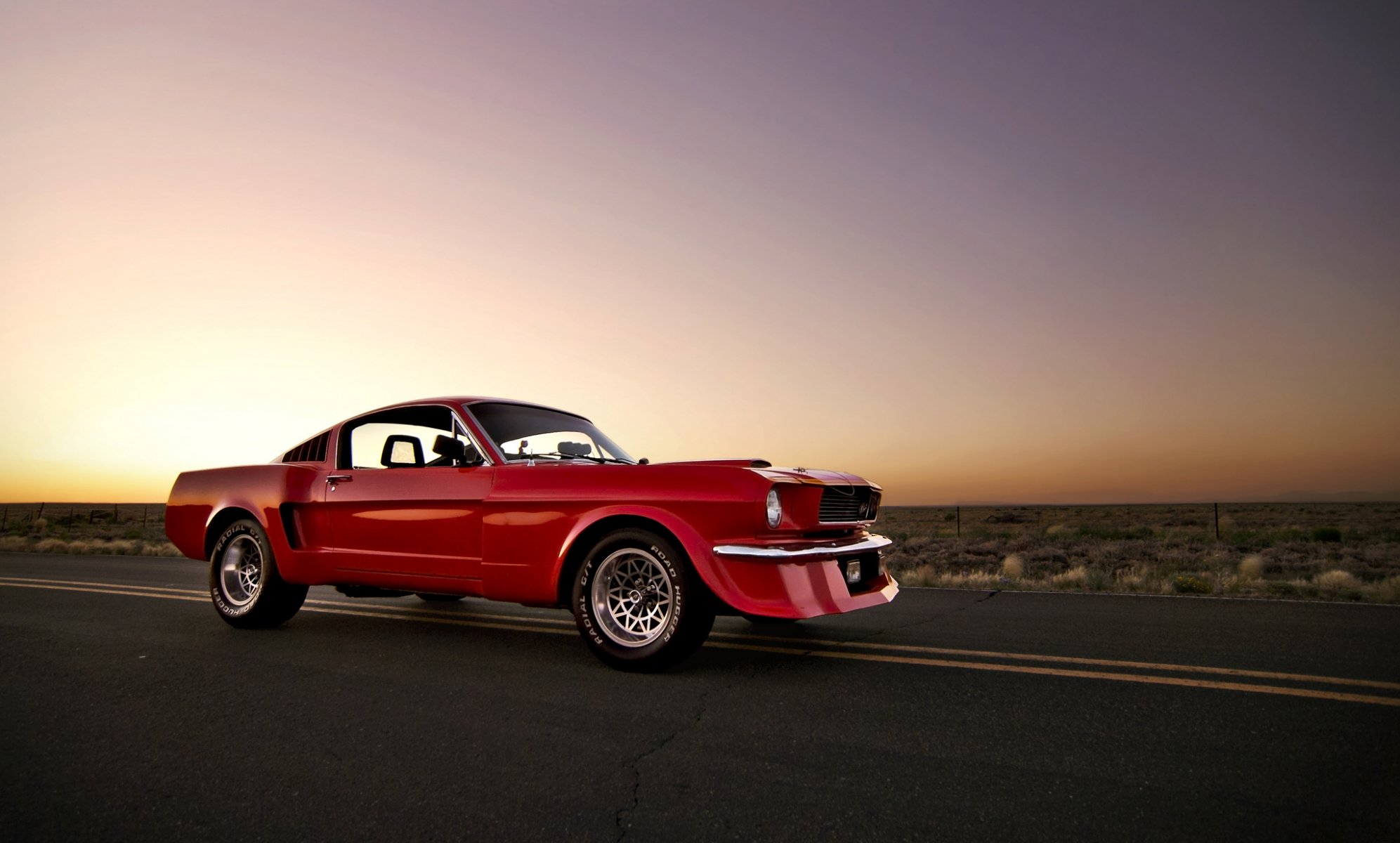 ford mustang muscle car red front muscle car red sun sunset