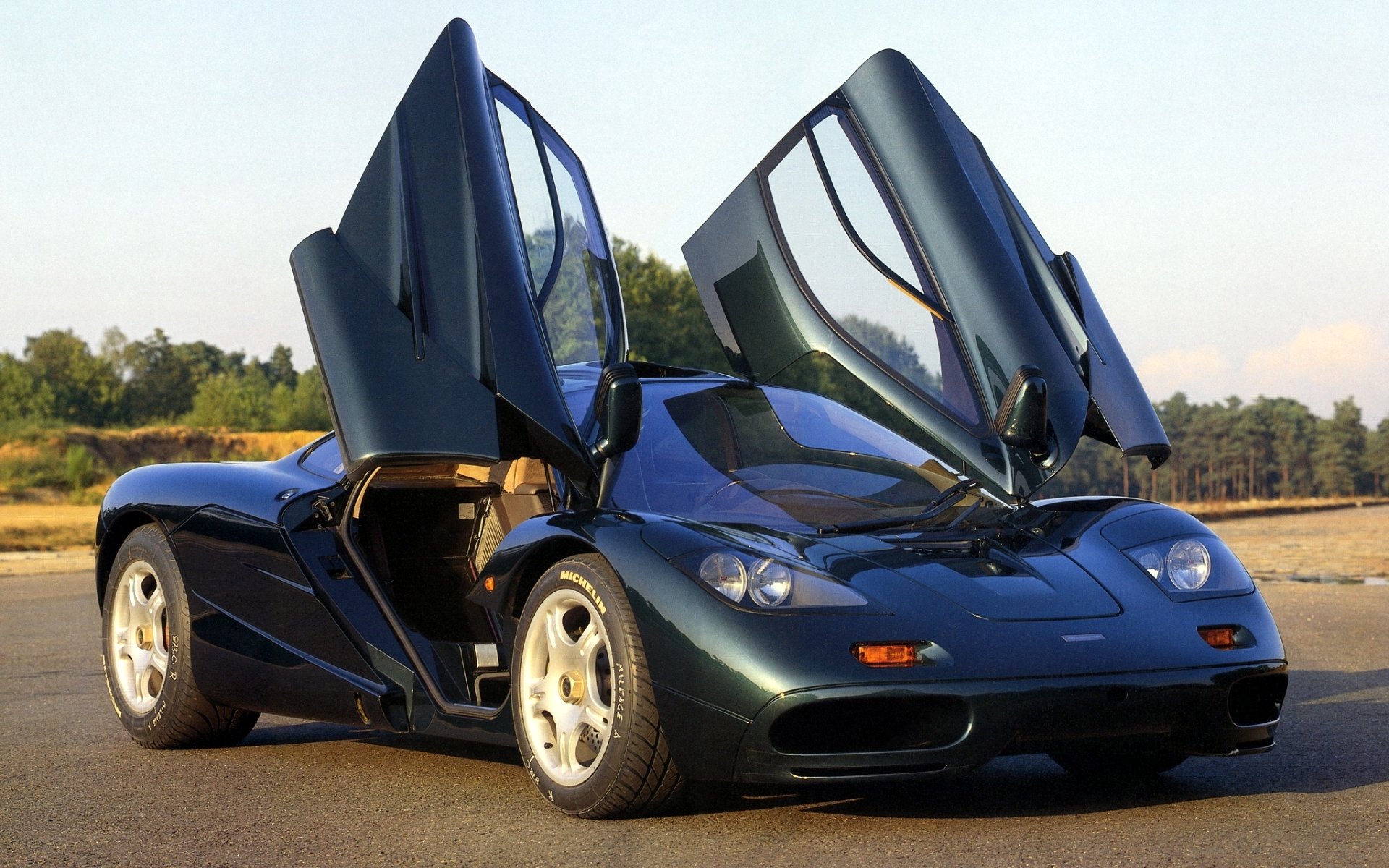 mclaren f1 xp5 mclaren f1 superdeportivo.hipercar verde.frente puerta fondo