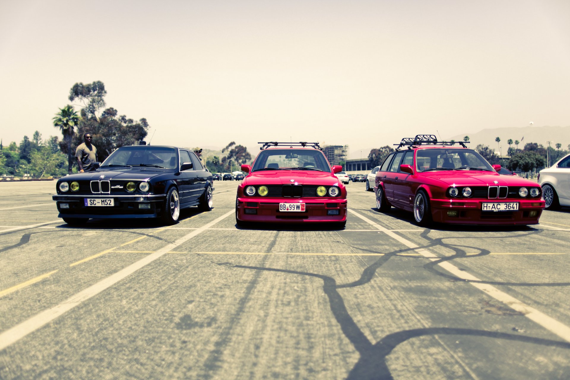 bmw e34 m5 e30 325i red black street bmw 3 series m5 trio red. black