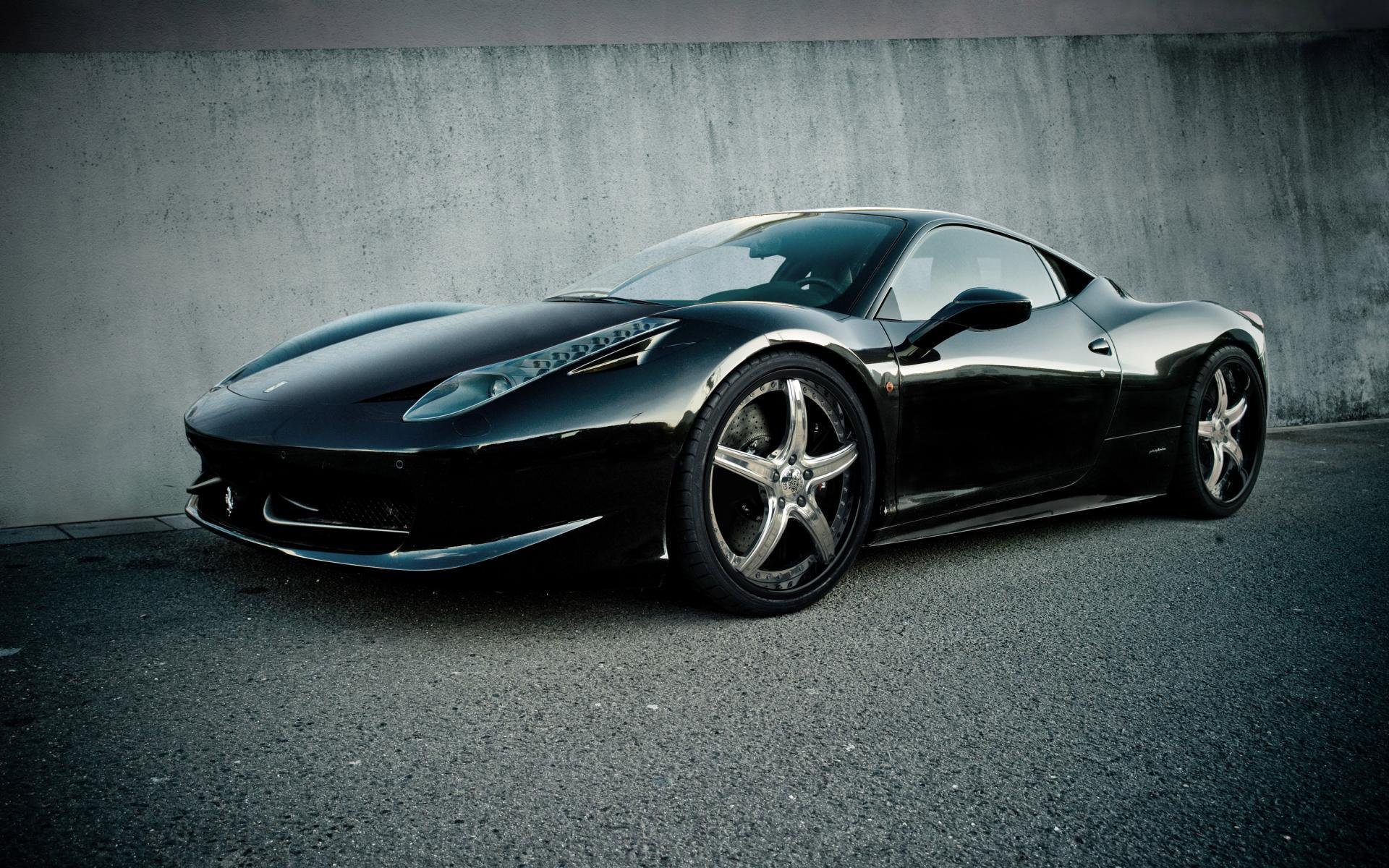 ferrari 458 italia black wheels ferrari italy side view wheels wall