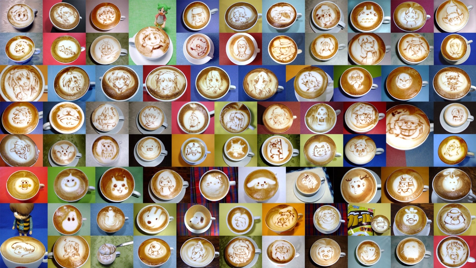 latte art coffee cups painting