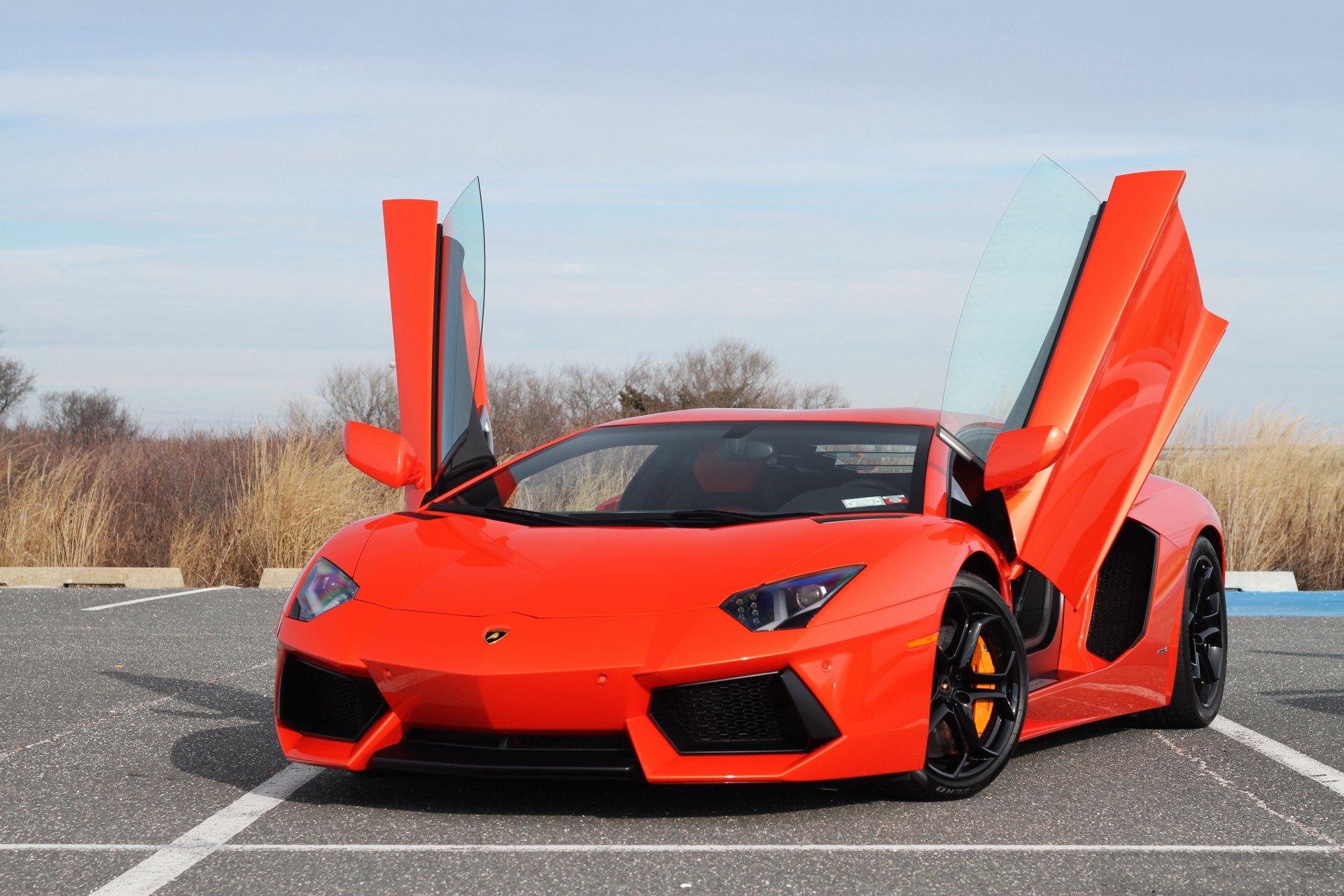 lamborghini aventador lp700-4 pomarańczowy lamborghini aventador przód drzwi gilotyna