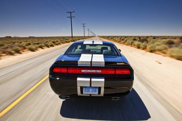 Auto sportiva su strada asfaltata