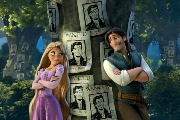 Flynn y Rapunzel de la película enredada historia