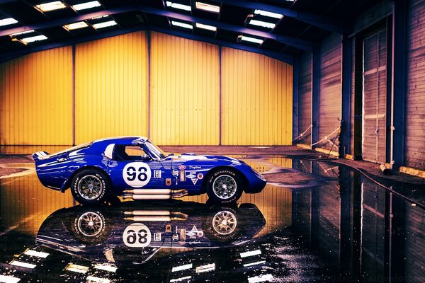 Piso de espejo en el que se refleja Daytona cobra