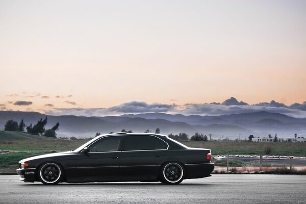 Beautiful nature and BMW 740