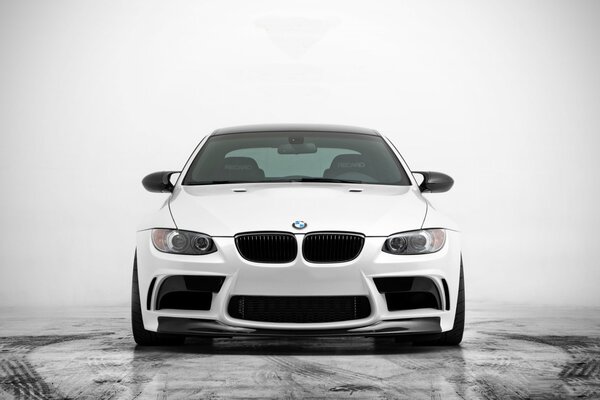 White bmw front on white background