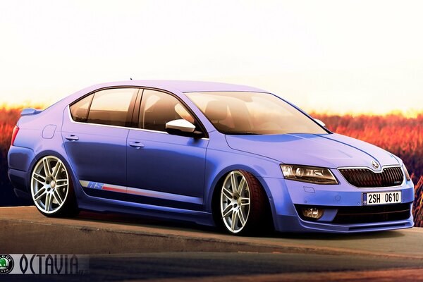 Skoda Octavia blau getuntes