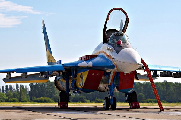 Ukrainian mig-29 plane close-up