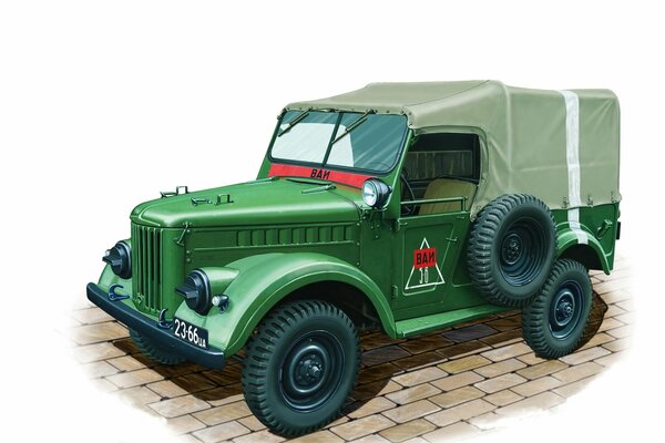 Art of a military truck of the Gorky automobile plant