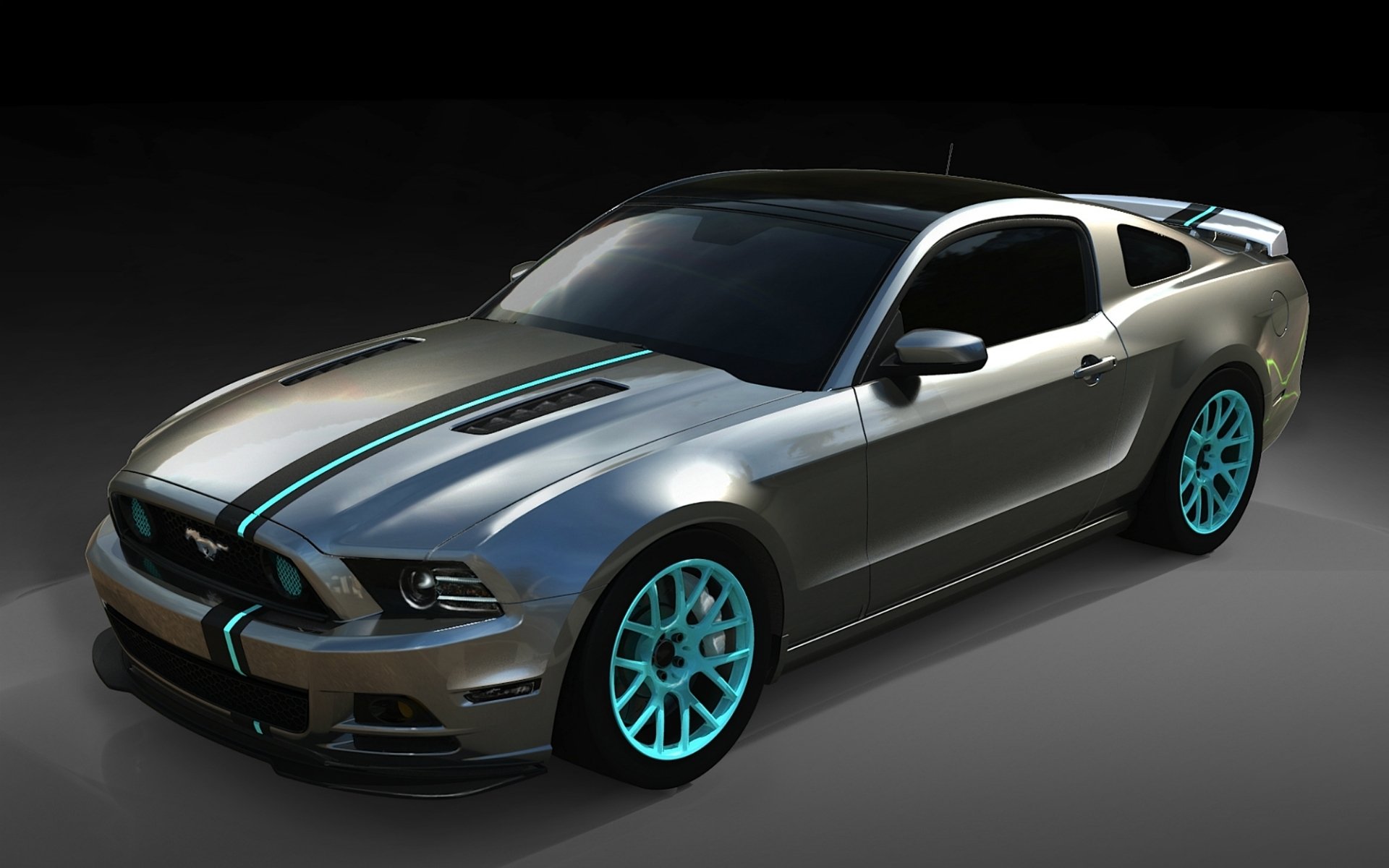 ford sema mustang montaggio in esecuzione su donne anteriore messa a punto strisce cerchi muscle car muscle car sfondo