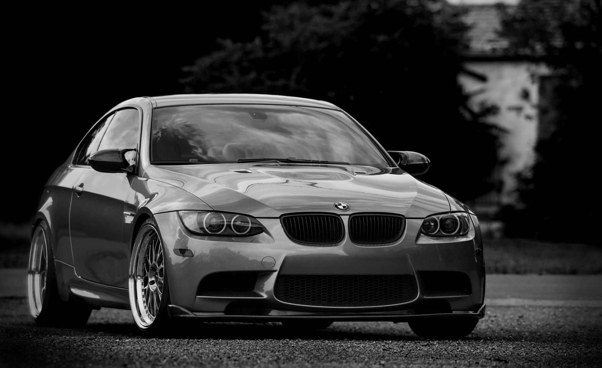 bmw m3 e92 silver wheels bmw silver coupe tinted wheels black and white photo