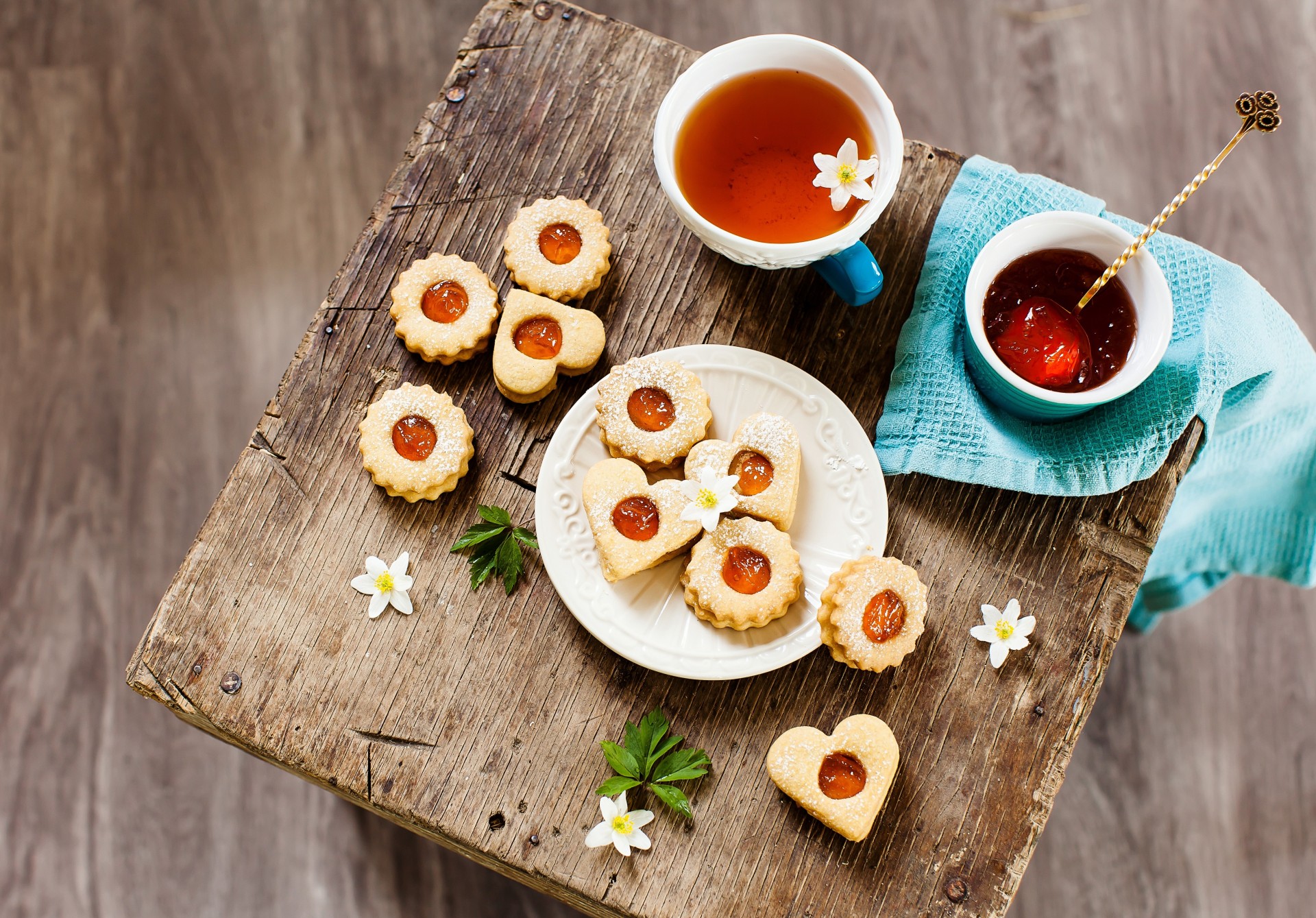 galletas dulce flores forma té