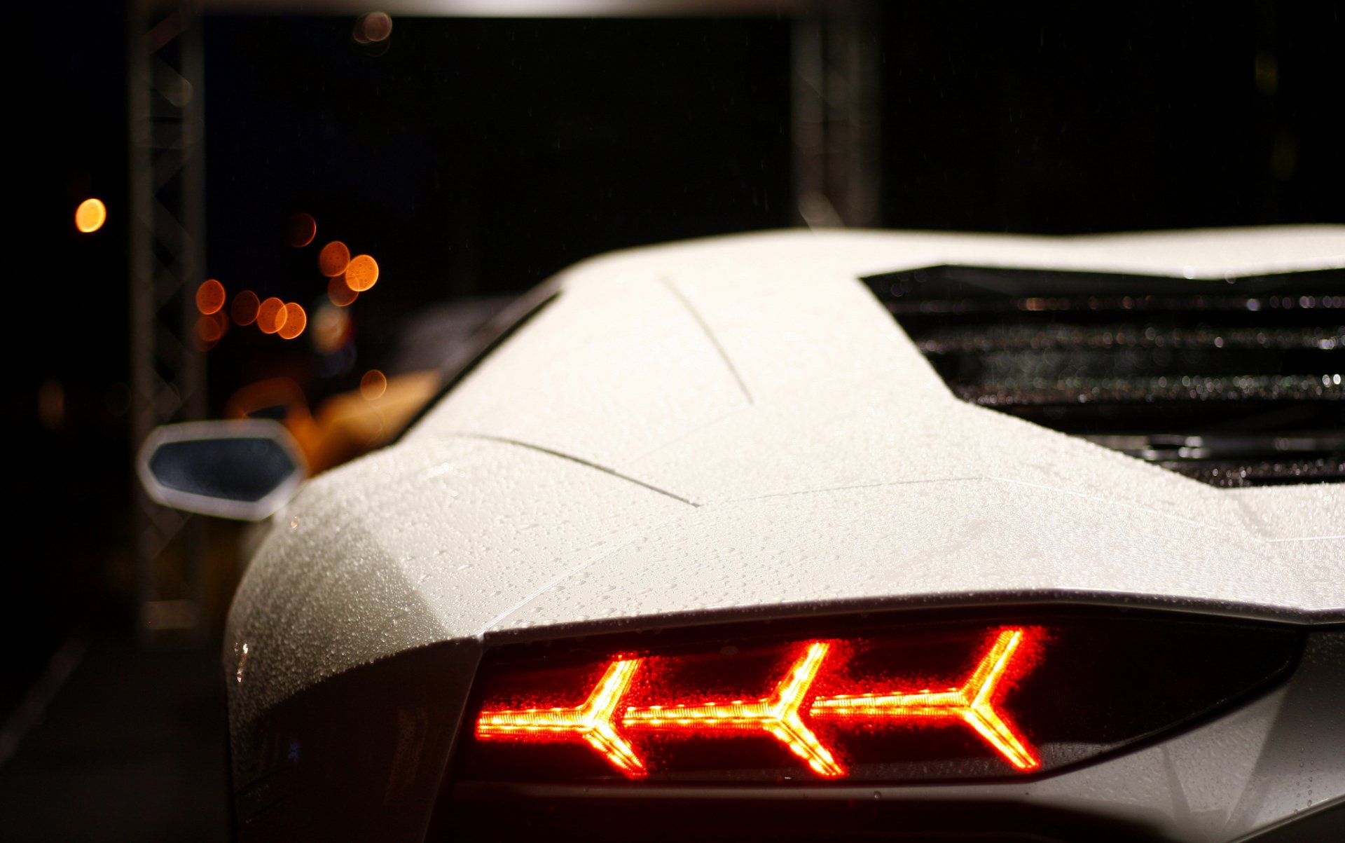 lamborghini aventador lp700-4 blanco atrás luz lluvia lamborghini aventador faro