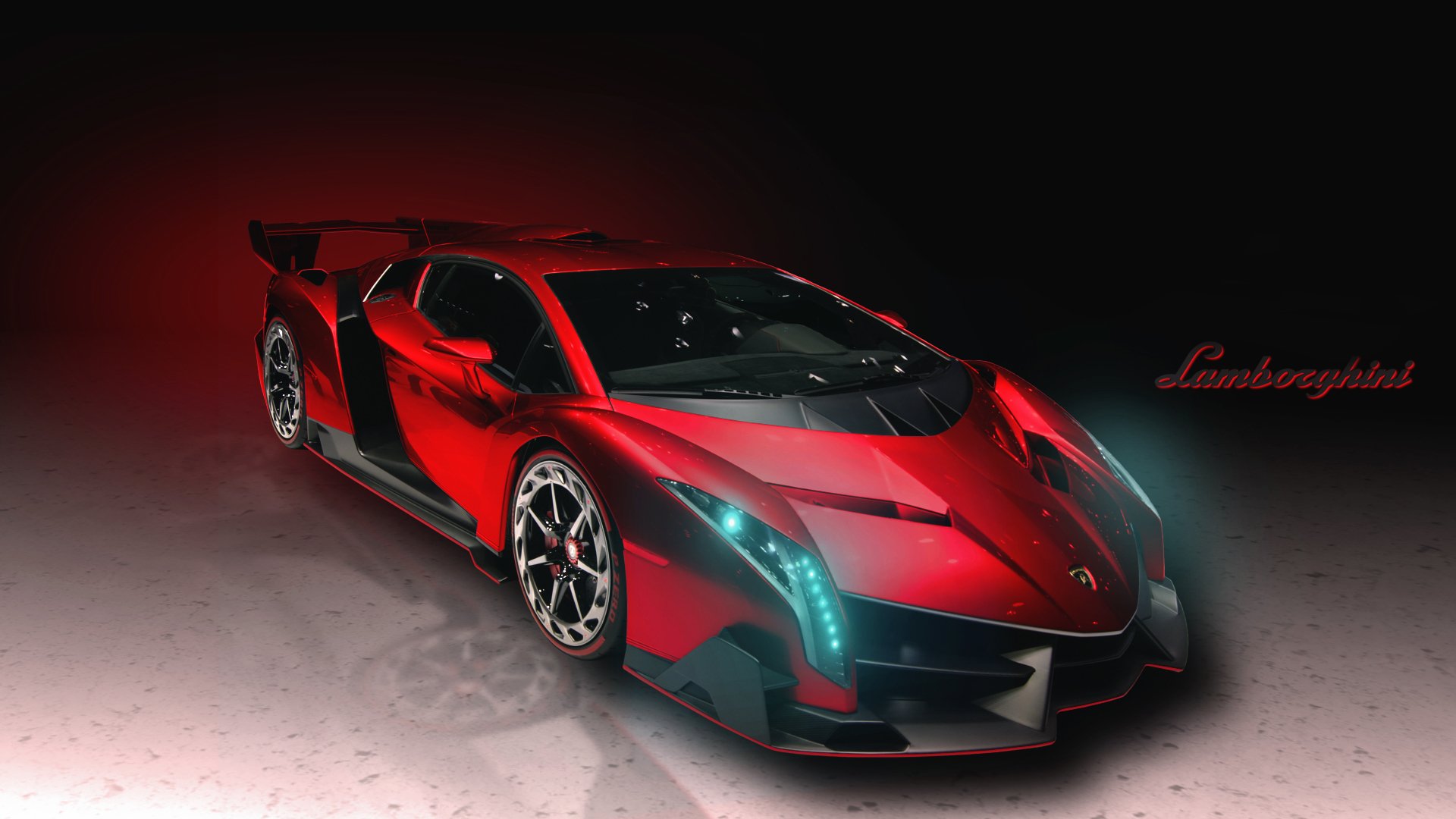 lamborghini veneno ламборгини автомобиль передок фары капот красный суперкар машина