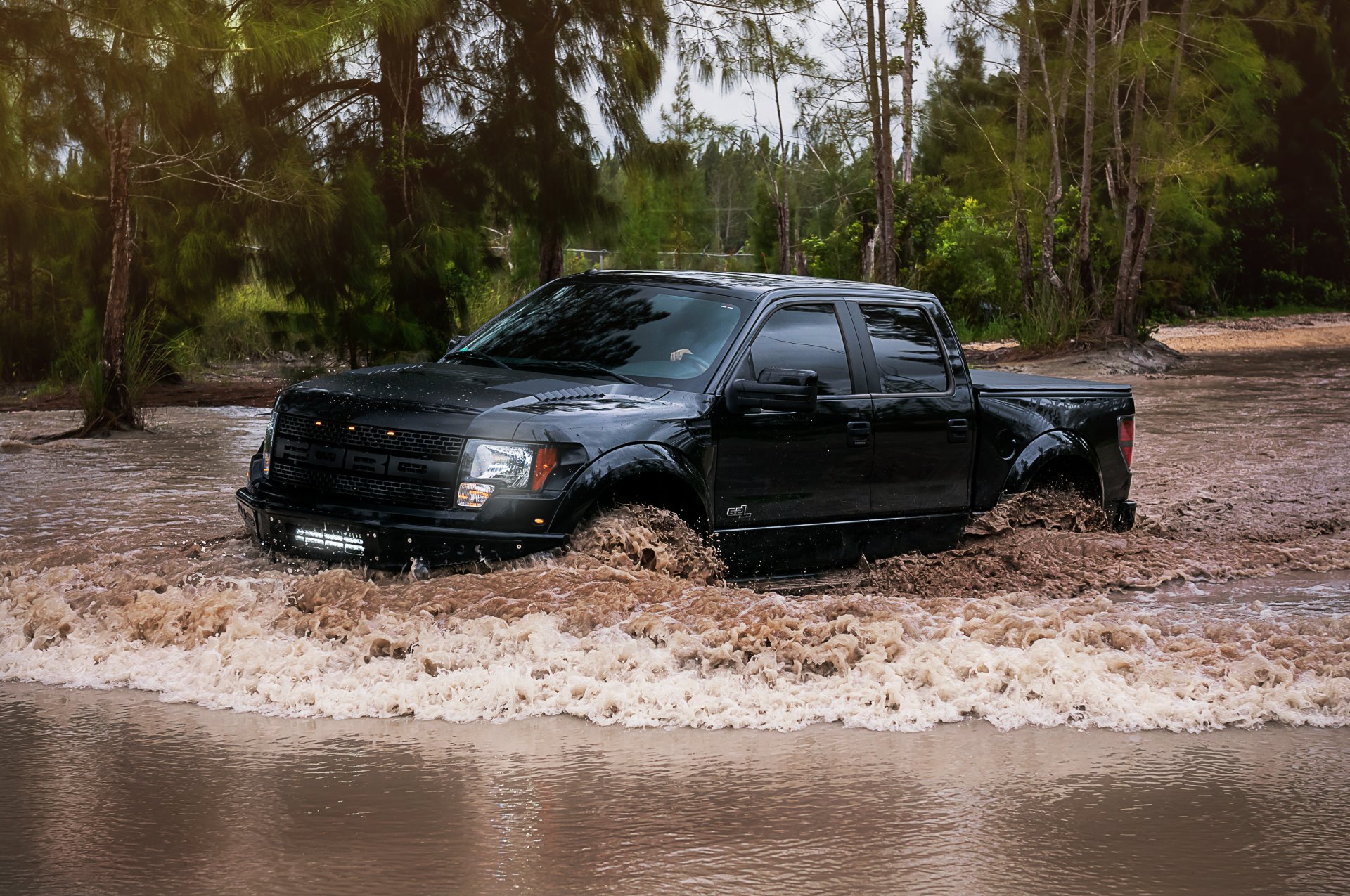 wb ford raptor ford czarny bagno las