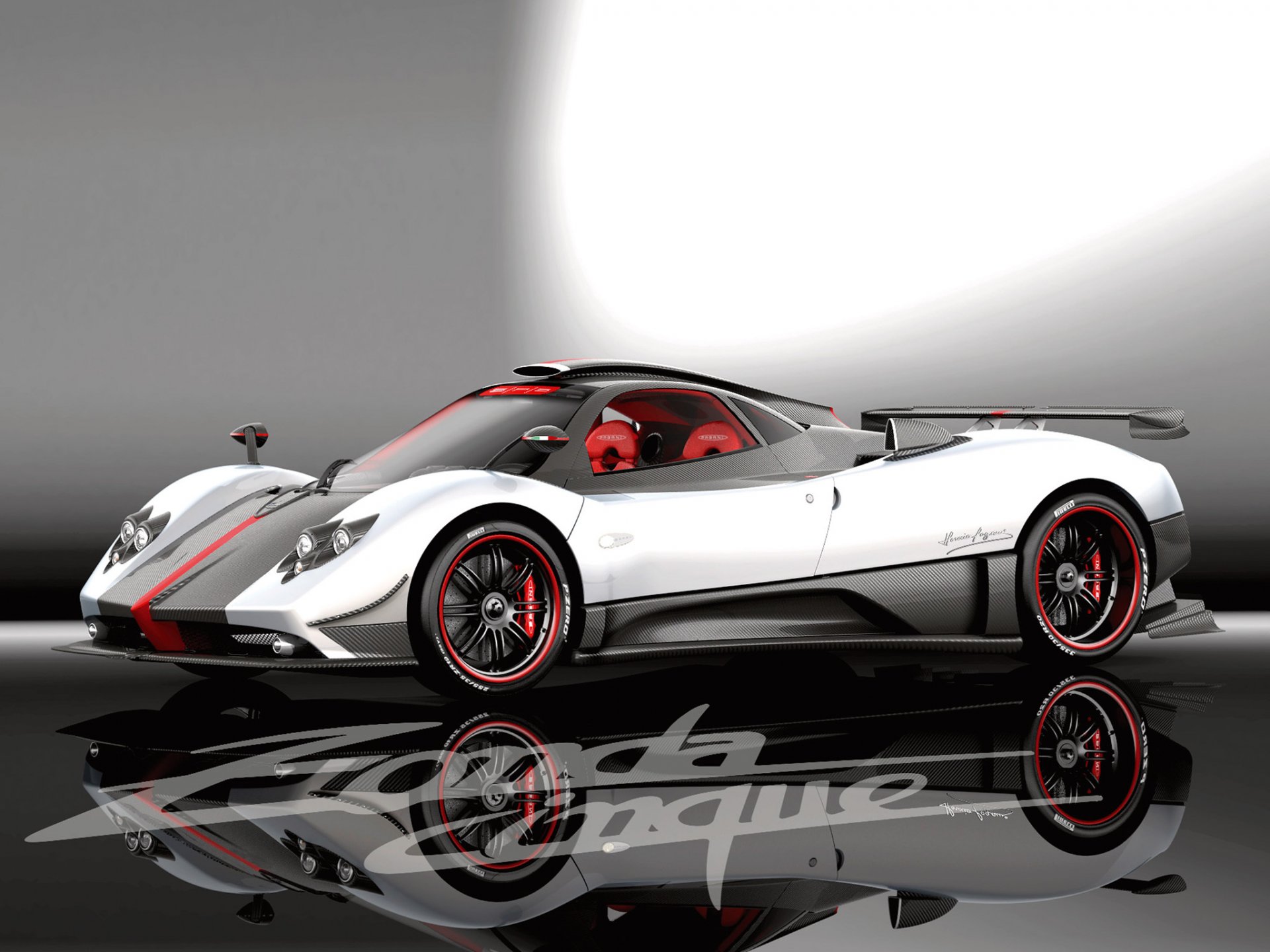 auto auto auto macchina pagani sonda sinc bianco riflessione pagani zonda cinque