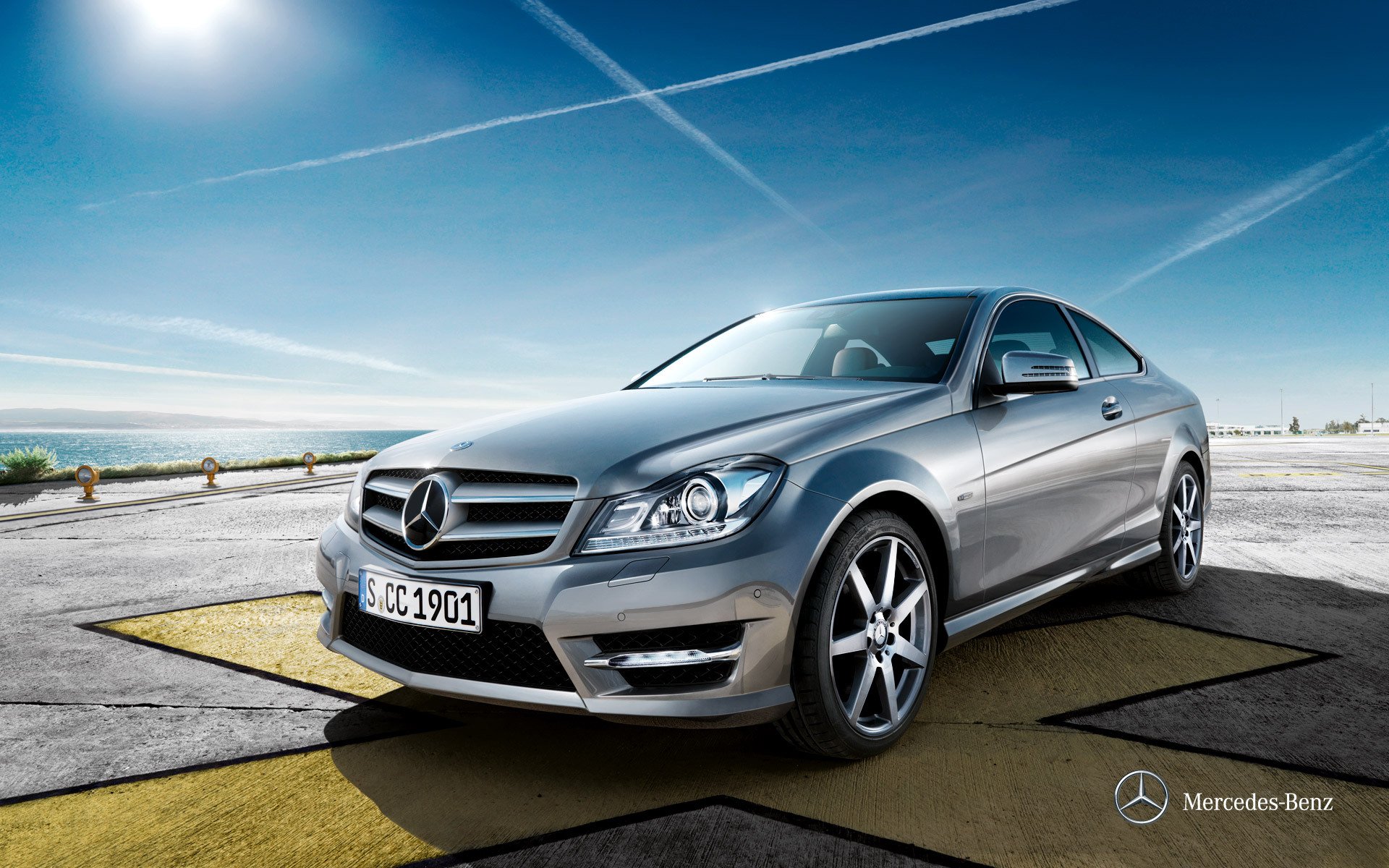 mercedes classe e coupé voiture voiture ciel