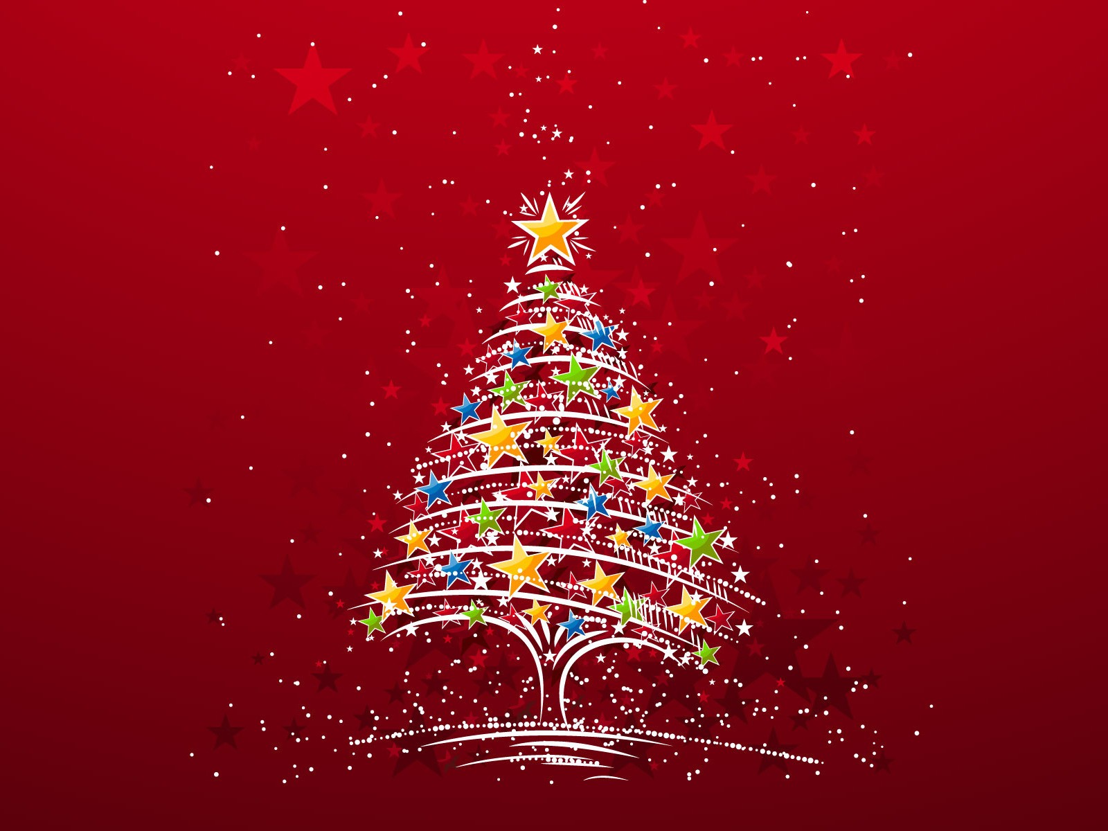 albero di natale rosso stelle