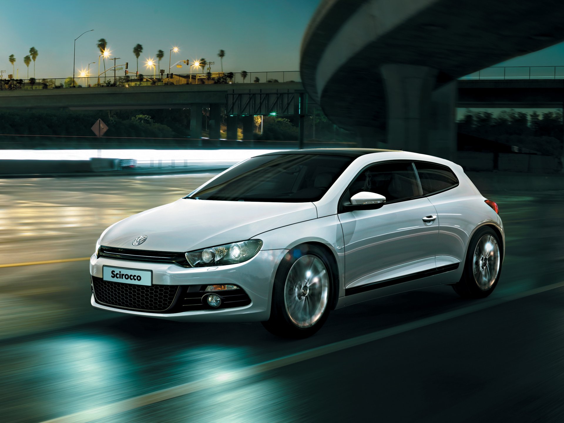 автомобиль машина фольксваген сирокко белый движение дорога город volkswagen scirocco