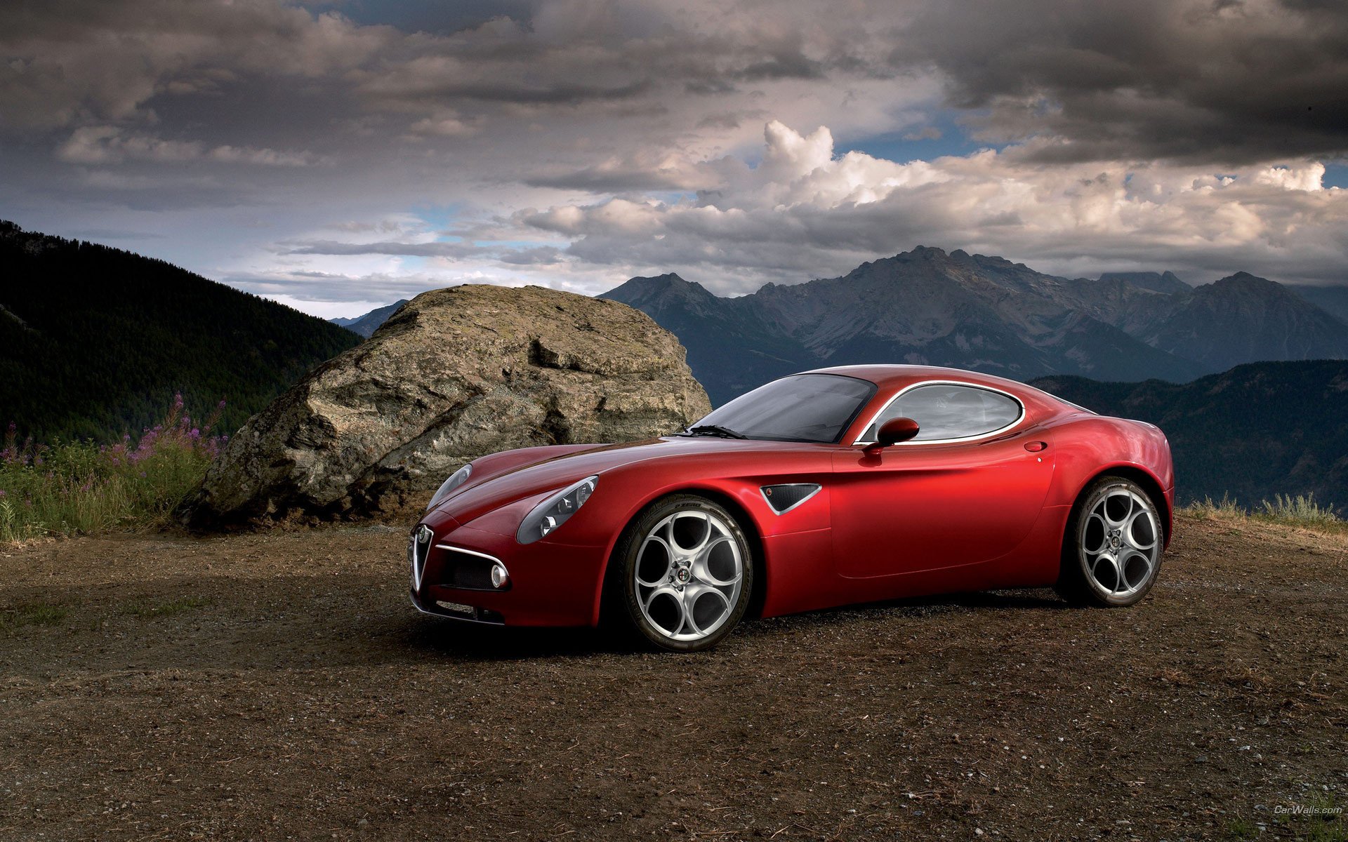 alfa romeo competizione 8c alfa romeo voiture rouge mouvement