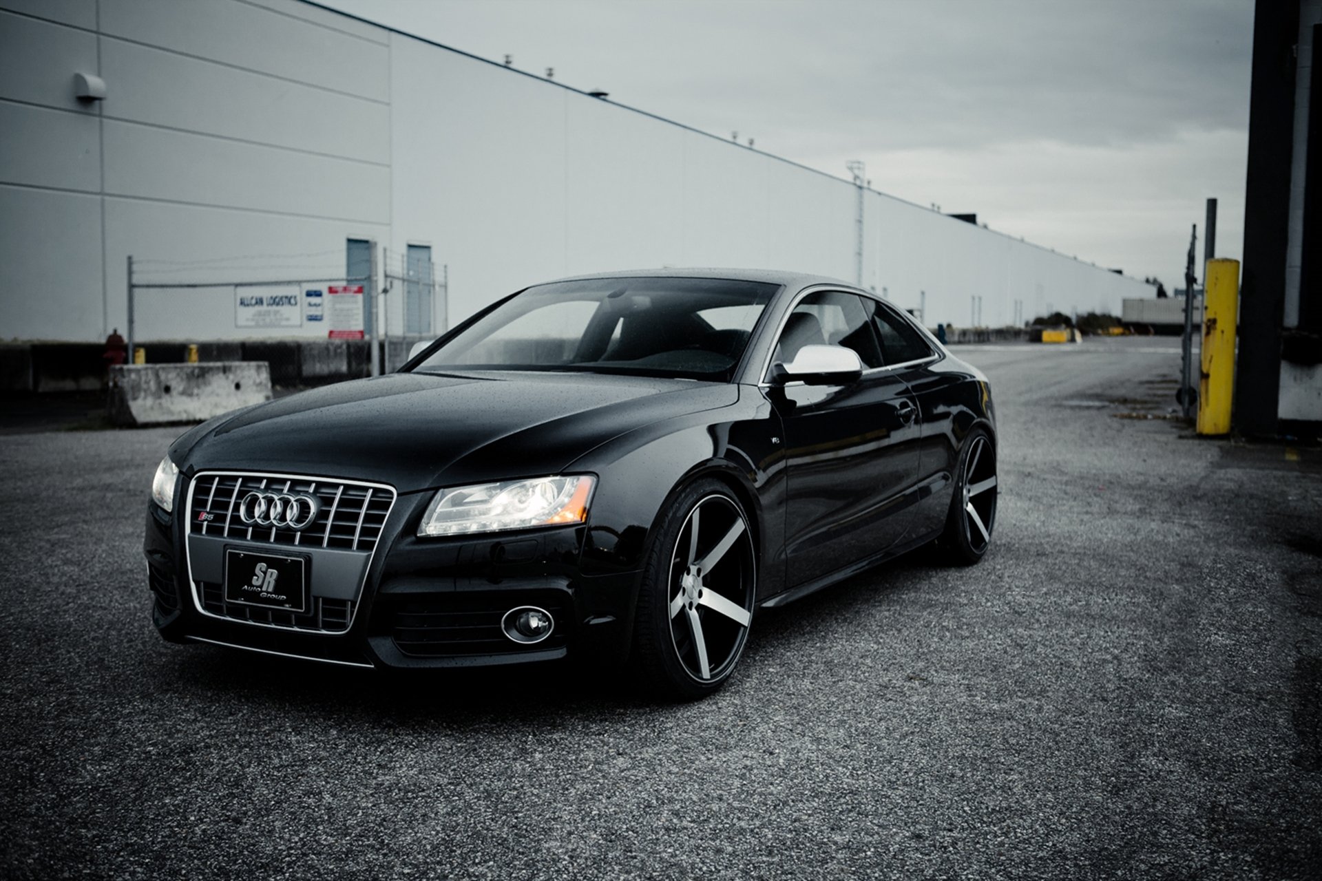 audi s5 negro coche frente