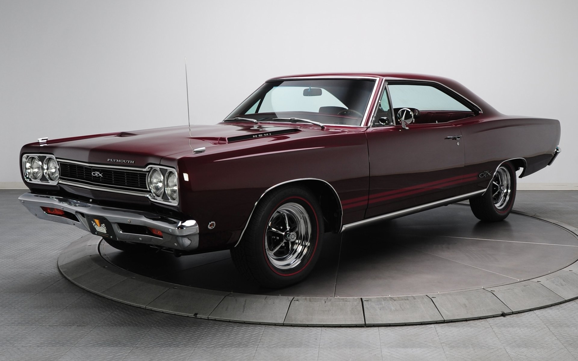 plymouth gtx hemi 1968 front burgundy muscle car muscle car background