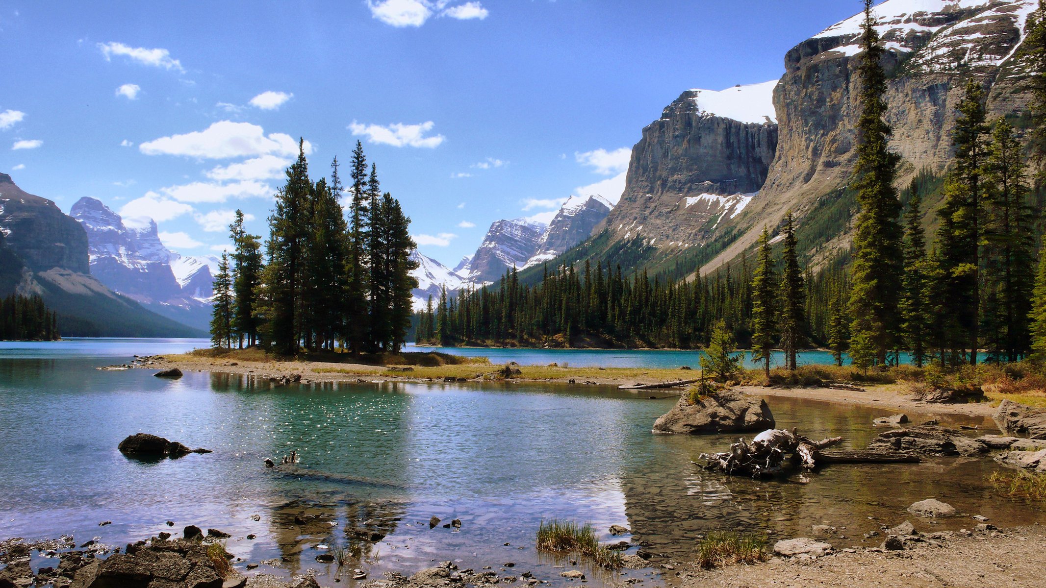 canada nature landscape mountains island lake forest