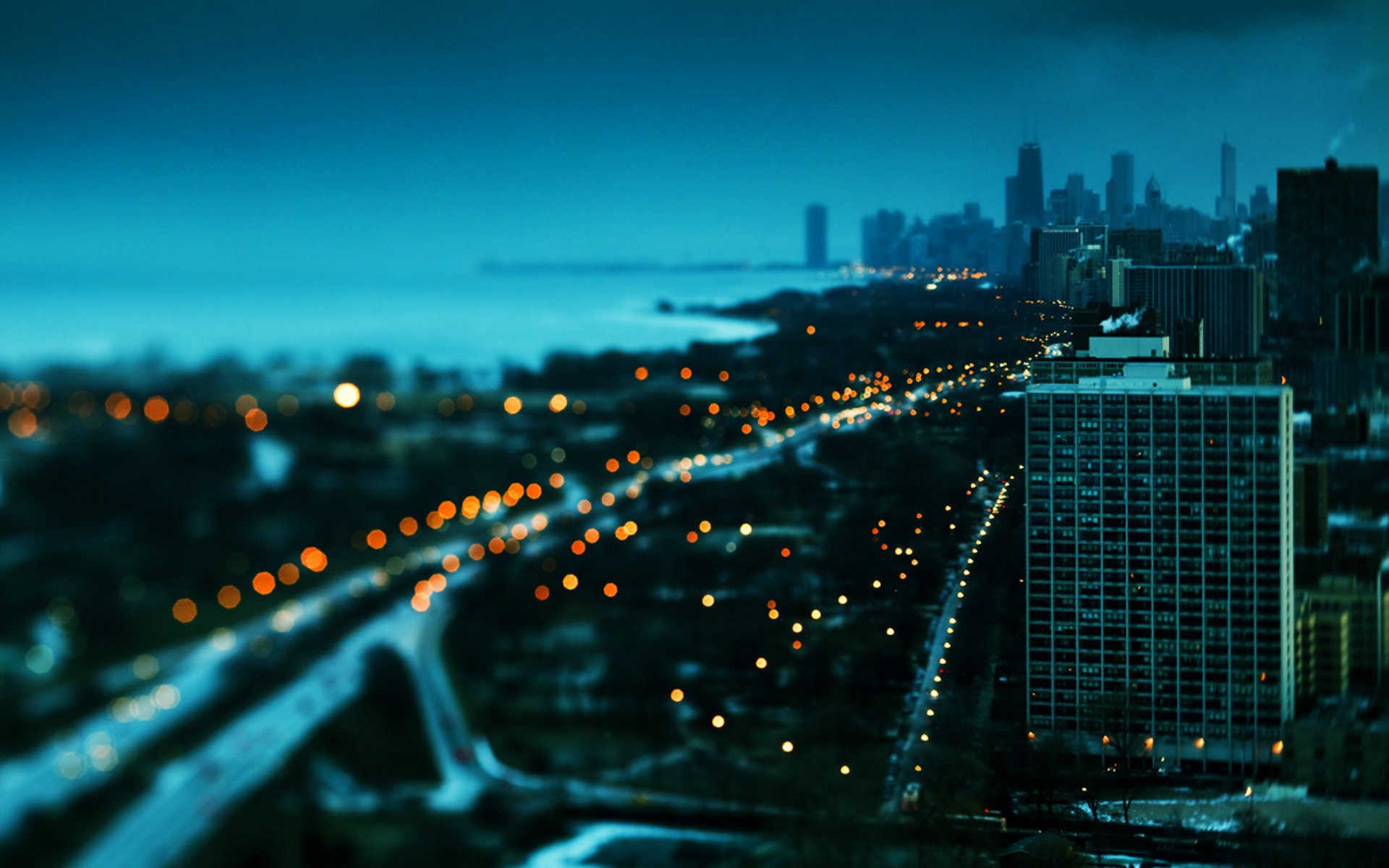 unset winter skyscrapers chicago usa building america