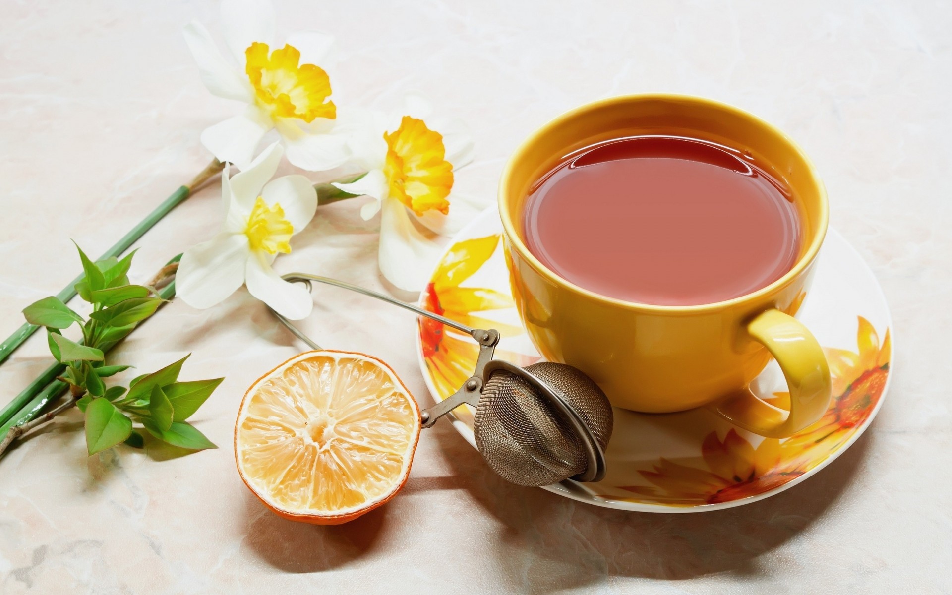 piattino maglia arancione tè tavolo bere tazza