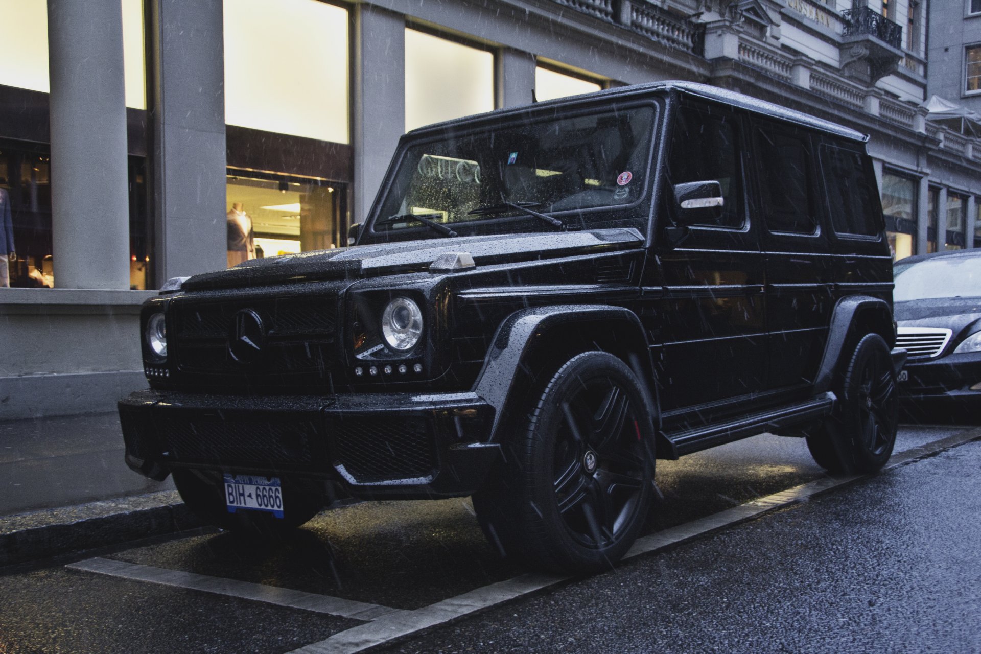 mercedes g55 amg черный мерседес джип передок тюнинг