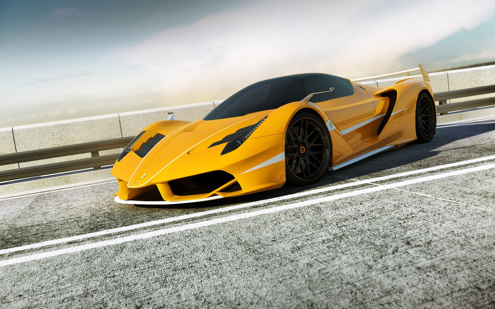 ferrari f70 fxx yellow render