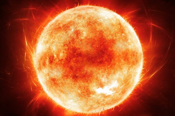 Die Sonne ist in der Krone. Koronare Emissionen auf der Sonnenoberfläche