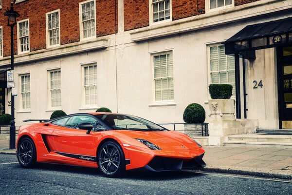 Roter Lamborghini gallardo superleggera Foto