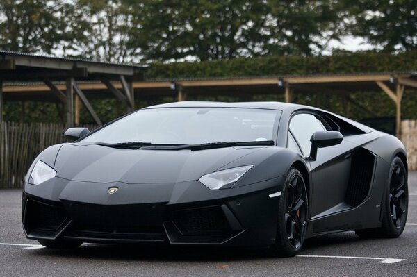 Lamborghini negro vista frontal C