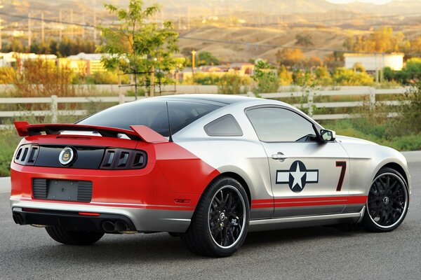 Ford Mustang car with a star