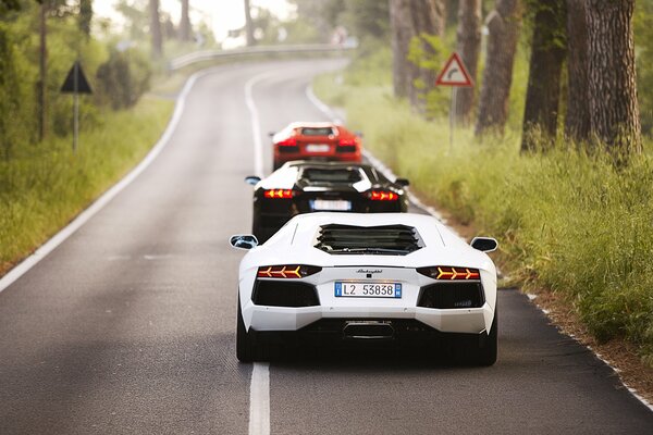 Lamborghini aventador. Carretera y velocidad