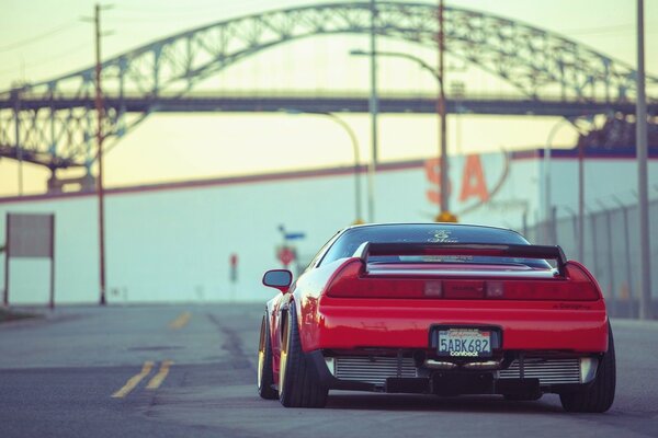 Fondo de pantalla rojo Acura vista trasera