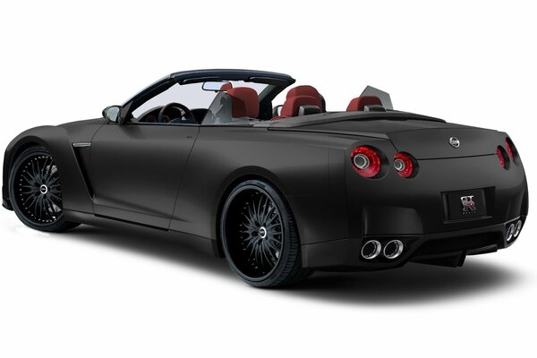 Schönes schwarzes Cabrio. Nissan R35