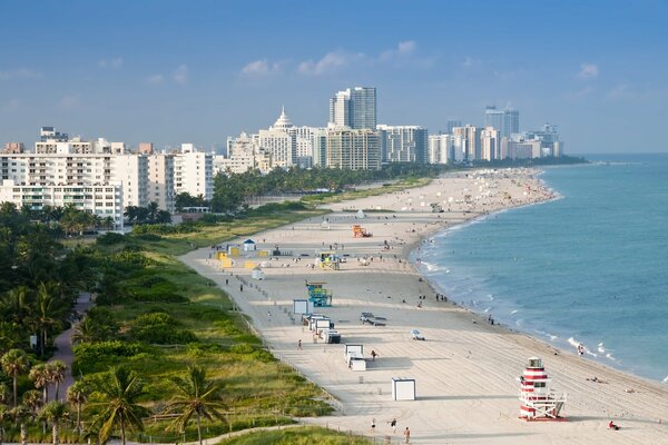 White sand beach in Miami