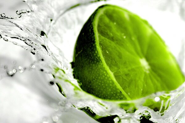 Citron vert dans les éclaboussures d eau statique