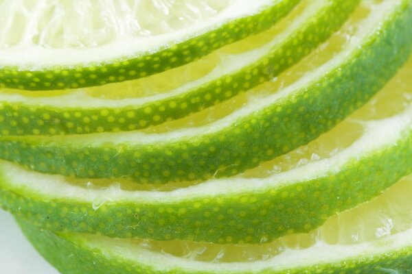 Macro slices of lime fruit