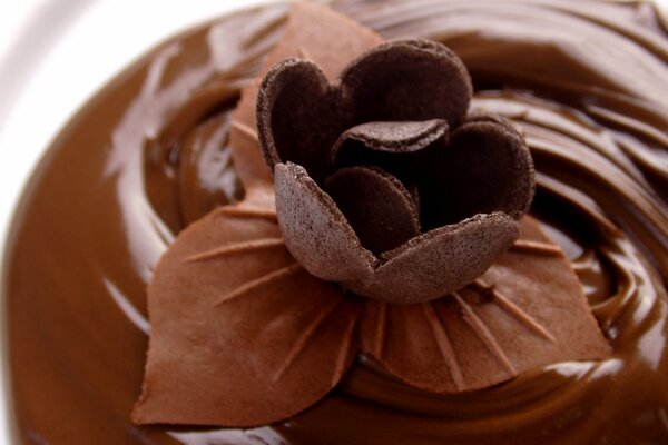 Fleur de chocolat comestible douce