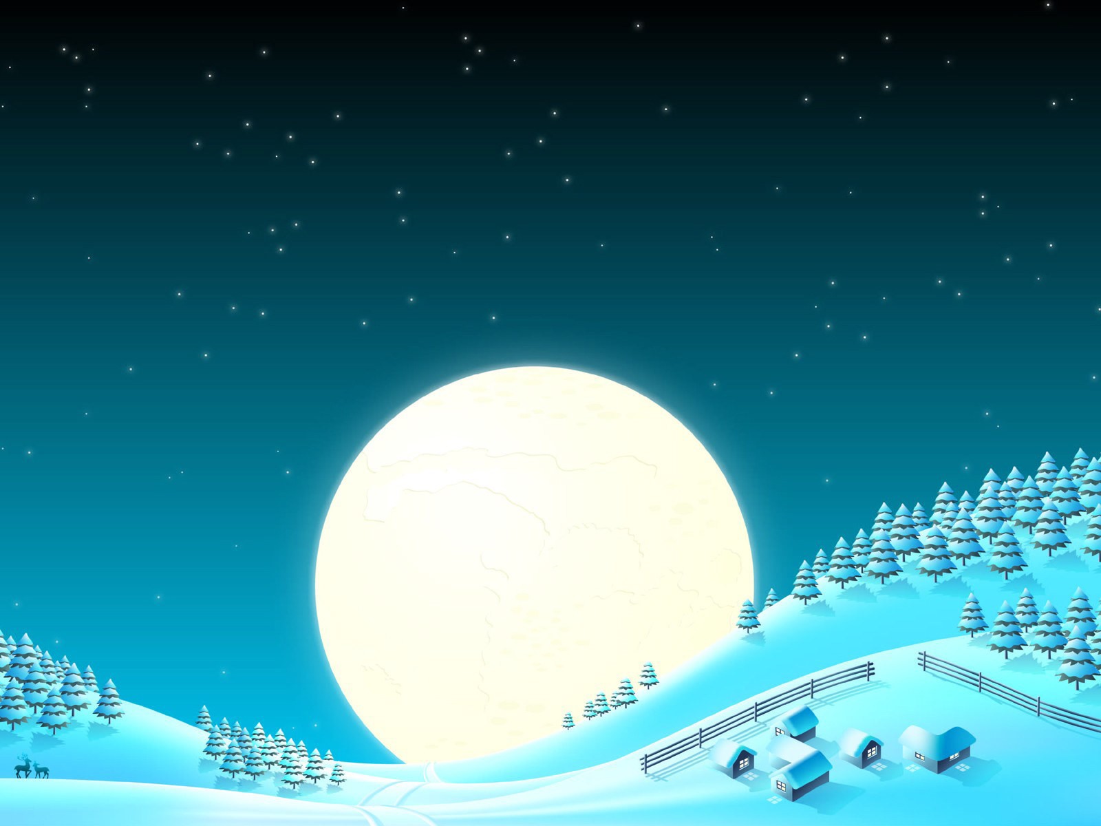 new year snow christmas tree moon