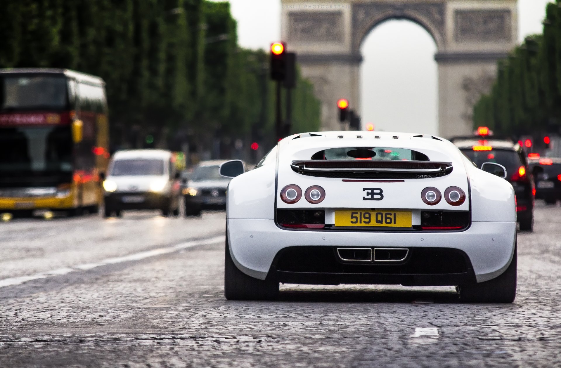 bugatti veyron super deporte francia parís blanco ciudad coches arco bugatti veyron hipercoche zadok