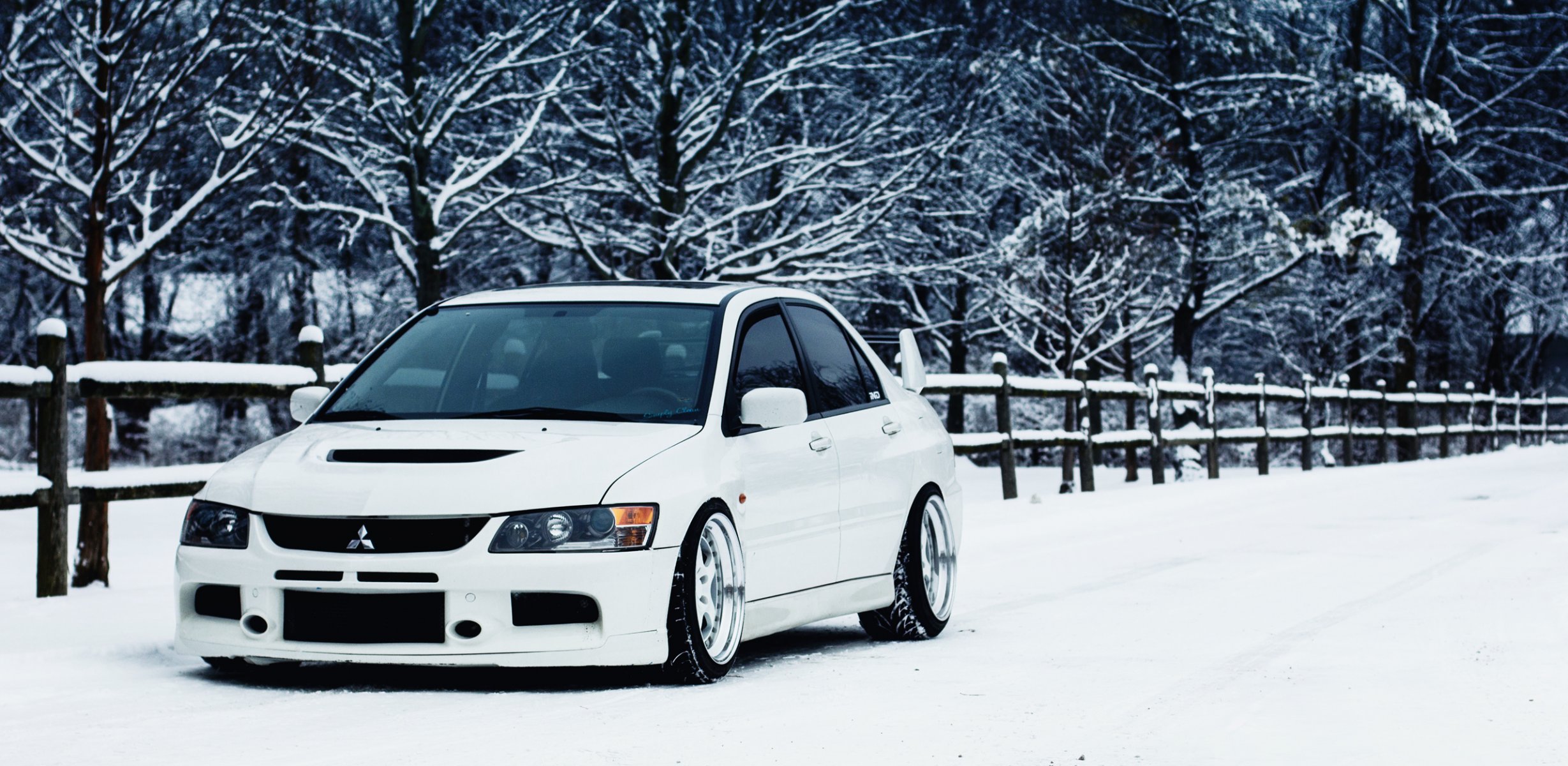 mitsubishi profesión evo mitsubishi lancer blanco invierno