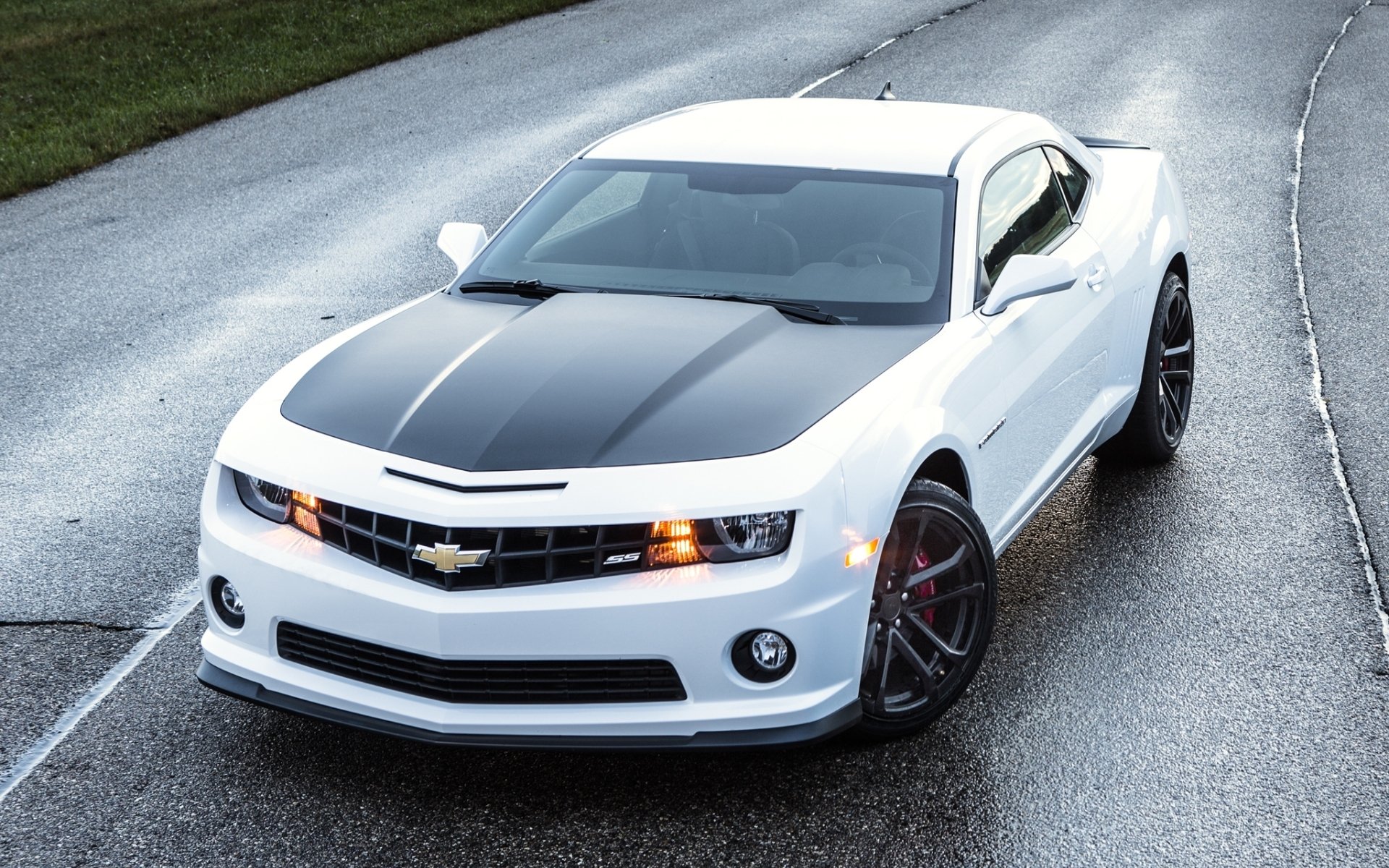 chevrolet camaro 1le chevrolet camaro blanco delantero coche del músculo coche del músculo carretera