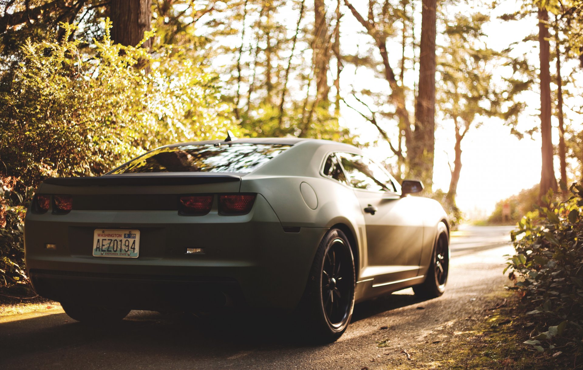 chevrolet camaro mat noir bokeh